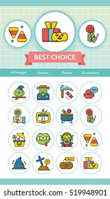 icon set halloween vector