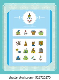 icon set halloween vector