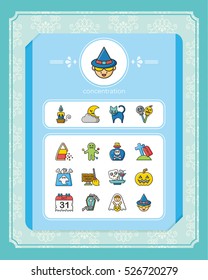 icon set halloween vector