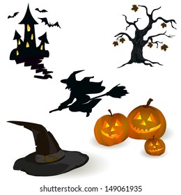 icon set for Halloween. vector illustration