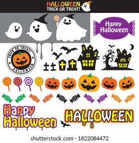 An icon set of the Halloween. Vector illustration.