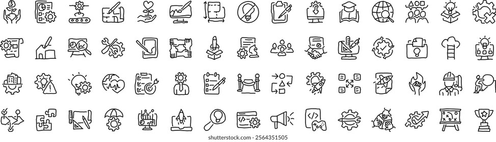 Icon set handwriting idea concepts abstract