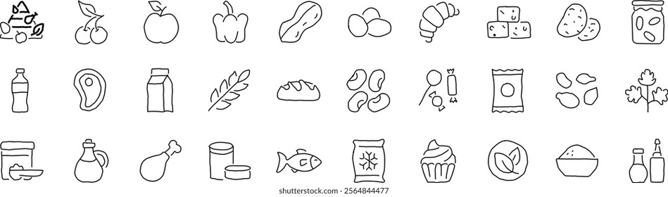 Icon set handwriting idea concepts abstract