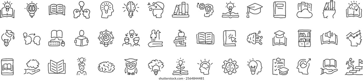 Icon set handwriting idea concepts abstract