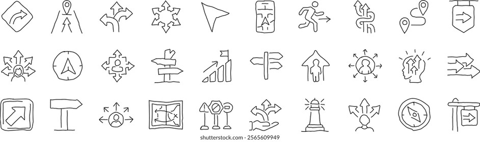 icon set  handwriting idea illustration design