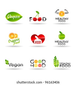 Icon set of healthy eating. Food icons. Set 1.