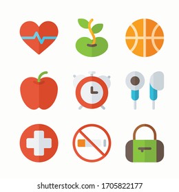 Icon Set Healthy Lifestyle for different seasons.