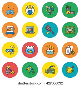 icon set hobby vector