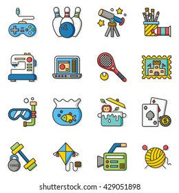 icon set hobby vector