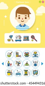 icon set hobby vector