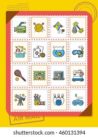 icon set hobby vector