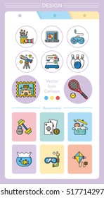 icon set hobby vector