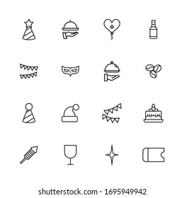 Icon set of holidays. Editable vector pictograms isolated on a white background. Trendy outline symbols for mobile apps and website design. Premium pack of icons in trendy line style.