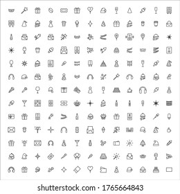 Icon set of holidays. Editable vector pictograms isolated on a white background. Trendy outline symbols for mobile apps and website design. Premium pack of icons in trendy line style.