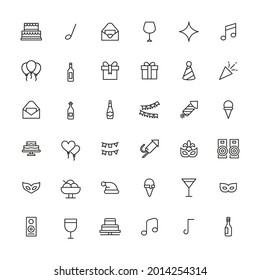 Icon set of holidays. Editable vector pictograms isolated on a white background. Trendy outline symbols for mobile apps and website design. Premium pack of icons in trendy line style.