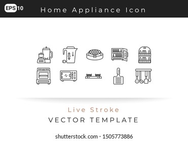 Icon Set Home Appliance For Website, Infographic Element. Vector Illustration