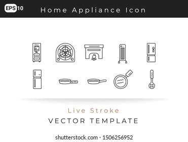 Icon Set Home Appliance For Website, Infographic Element. Vector Illustration
