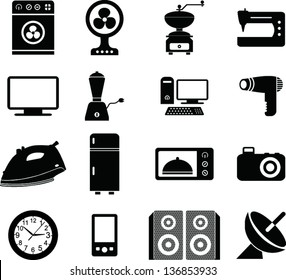 Icon Set Of Home Appliances