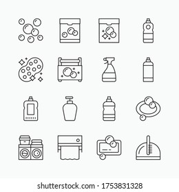 icon set of home clean appliances and  cans of chemical Vol.2