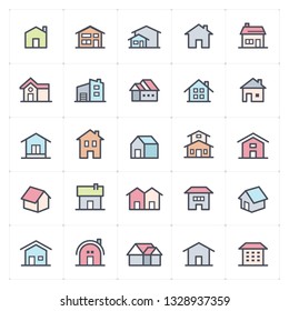 Icon set - Home icon full color vector illustration