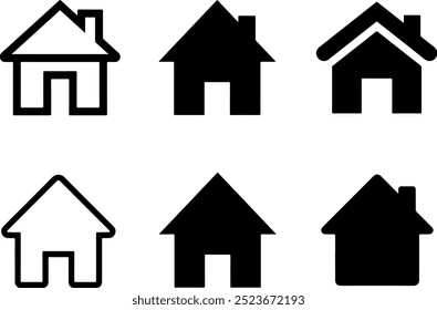 Icon set of home house sale, rent, sold, shelter, insurance, real estate, mortgage. Icons flat vector illustrations isolated on white and transparent background