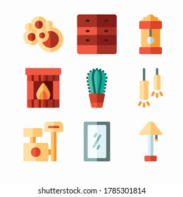 Icon Set Home and Living for different seasons Color
