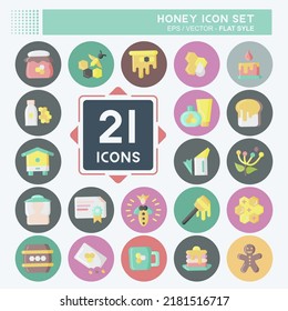 Icon Set Honey. suitable for Bee Farm. Flat Style. simple design editable. design template vector. simple illustration