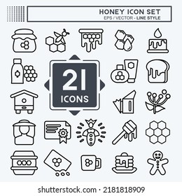 Icono Set Honey. adecuado para la granja Bee. Estilo de línea. diseño simple editable. vector de plantilla de diseño. ilustración simple