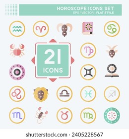 Icon Set Horoscope. related to Education symbol. flat style. simple design editable. simple illustration