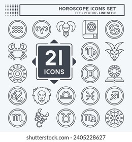 Icon Set Horoscope. related to Education symbol. line style. simple design editable. simple illustration