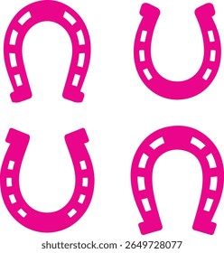 Icon set of horseshoe hose shoe. horseshoe icon. good luck symbol. isolated on white background. vector illustration