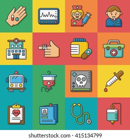 icon set hospital vector