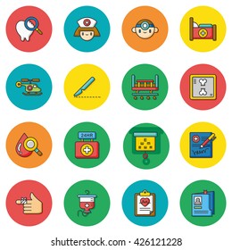 icon set hospital vector