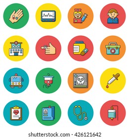 icon set hospital vector