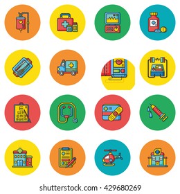 icon set hospital vector