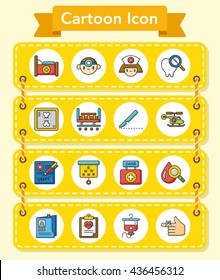 icon set hospital vector