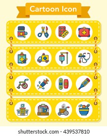 icon set hospital vector
