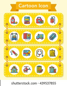 icon set hospital vector