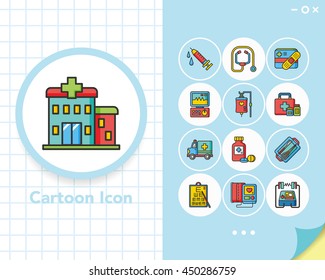 icon set hospital vector