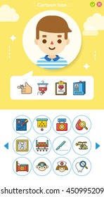 icon set hospital vector