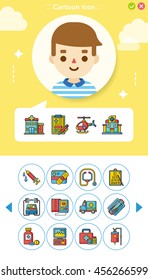 icon set hospital vector