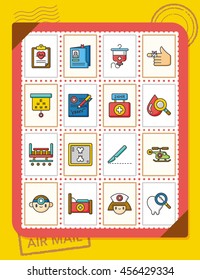 icon set hospital vector
