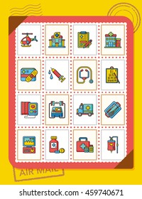 icon set hospital vector