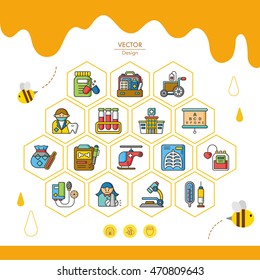 icon set hospital vector