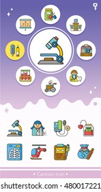 icon set hospital vector