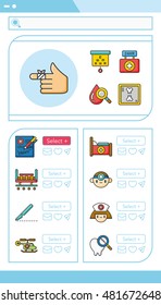 icon set hospital vector