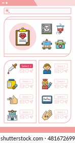 icon set hospital vector