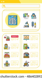 icon set hospital vector