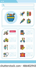 icon set hospital vector