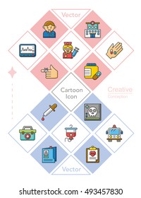 icon set hospital vector